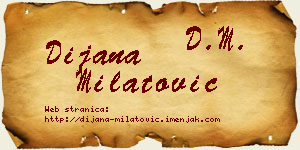 Dijana Milatović vizit kartica